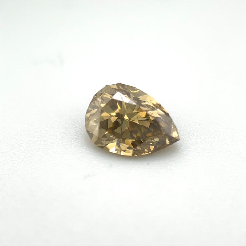 HRD Pear Shape 0.85ct - Fancy Intense Olive-Brown