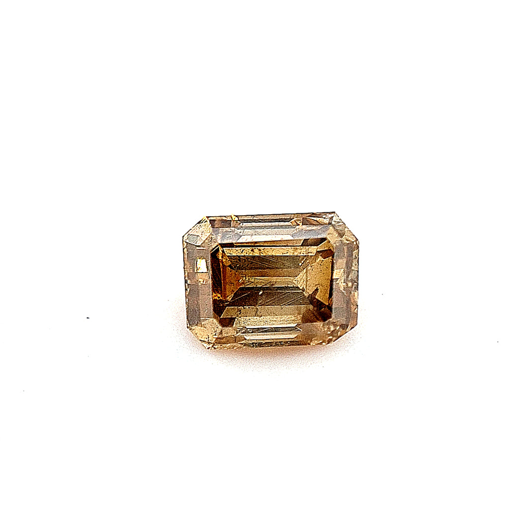 Emerald Cut 0.94ct Yellow Brown I1