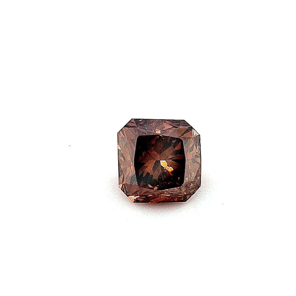 Radiant Cut 0.78ct Dark Orange Brown I1