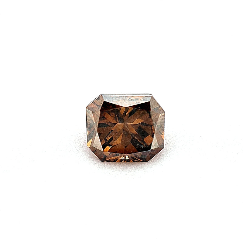 Radiant Cut 0.69ct Dark Orange Brown SI3