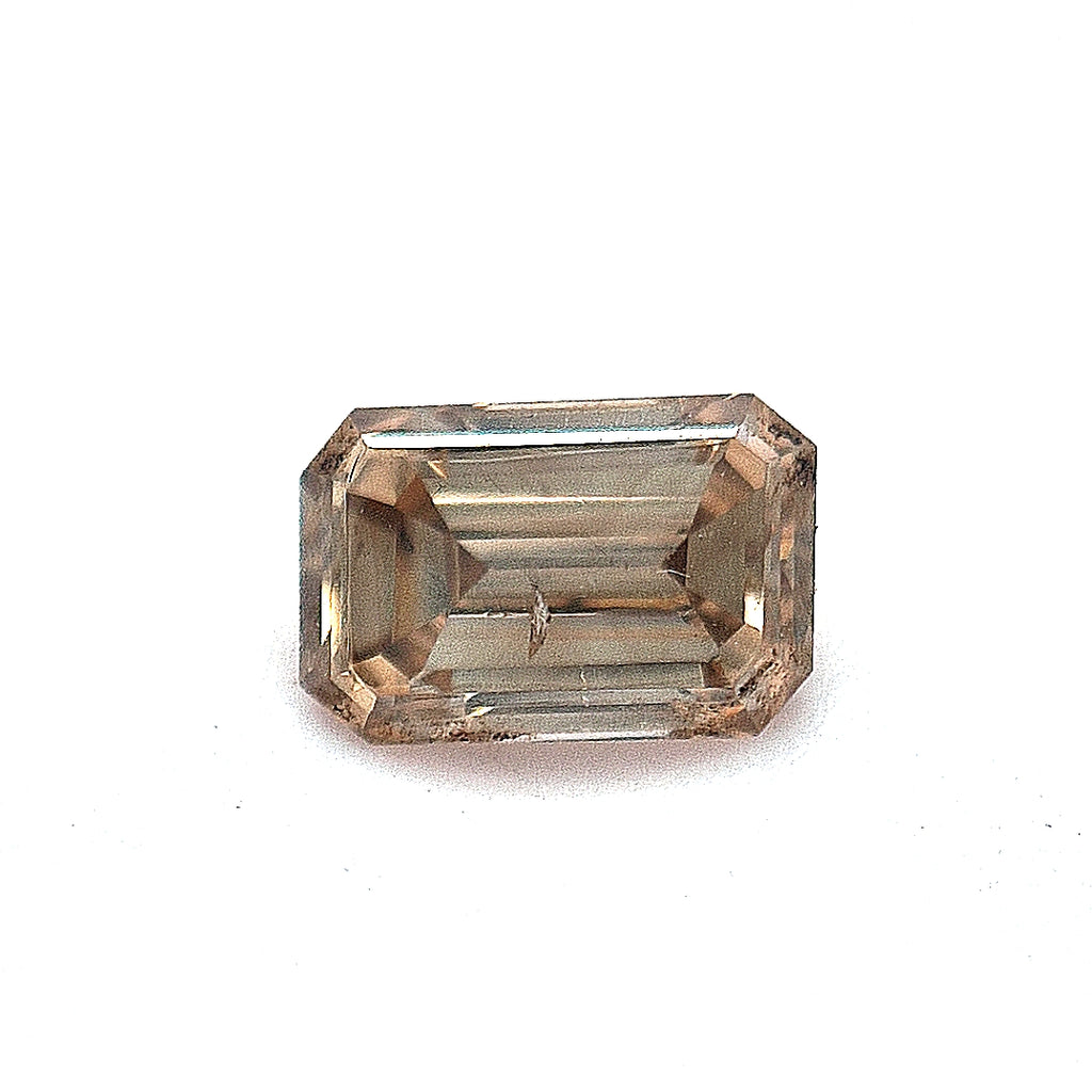 Emerald Cut 0.51ct Brown I1